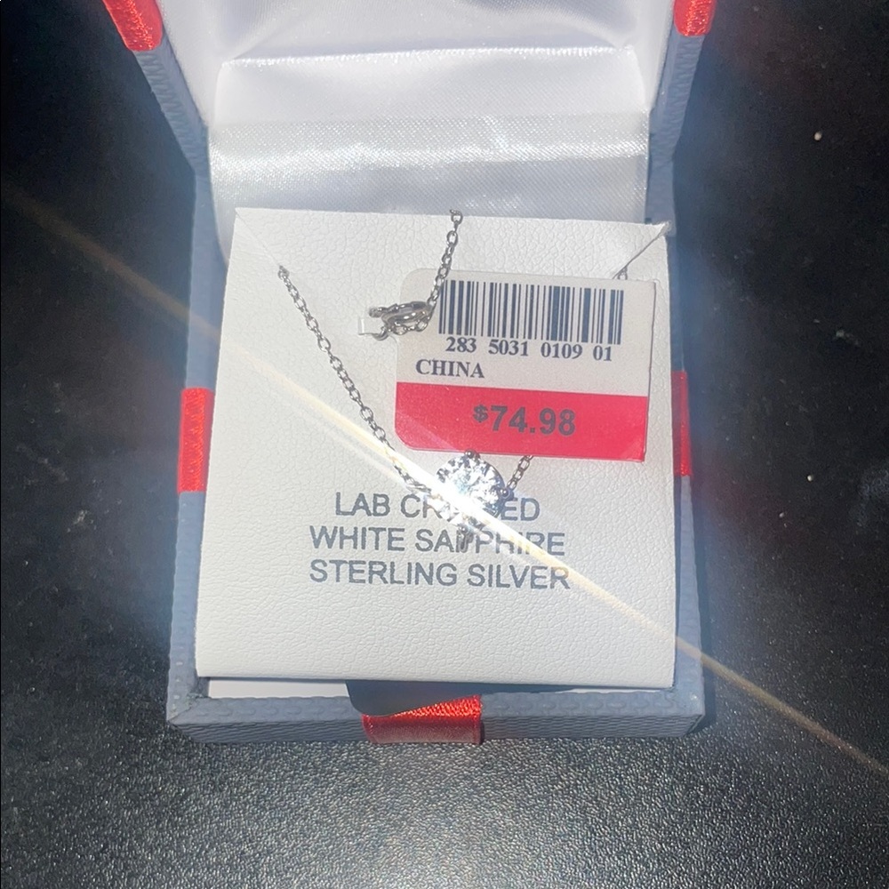 Macy's Silver and White Necklace